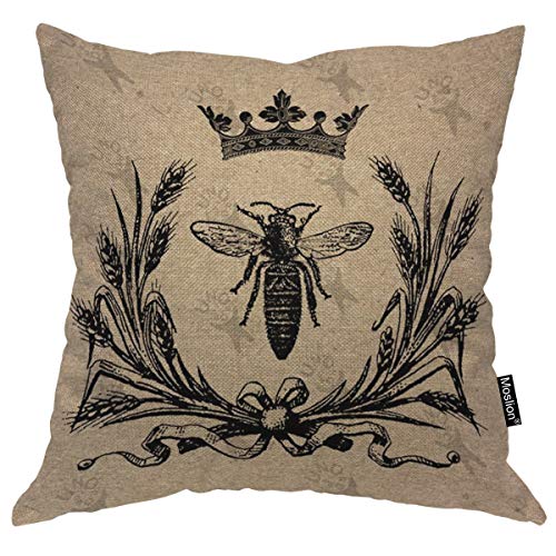 Moslion Throw Pillow Cover Bee