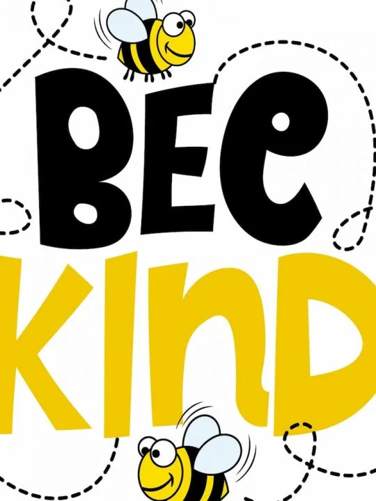 Bee kind cute motto logo