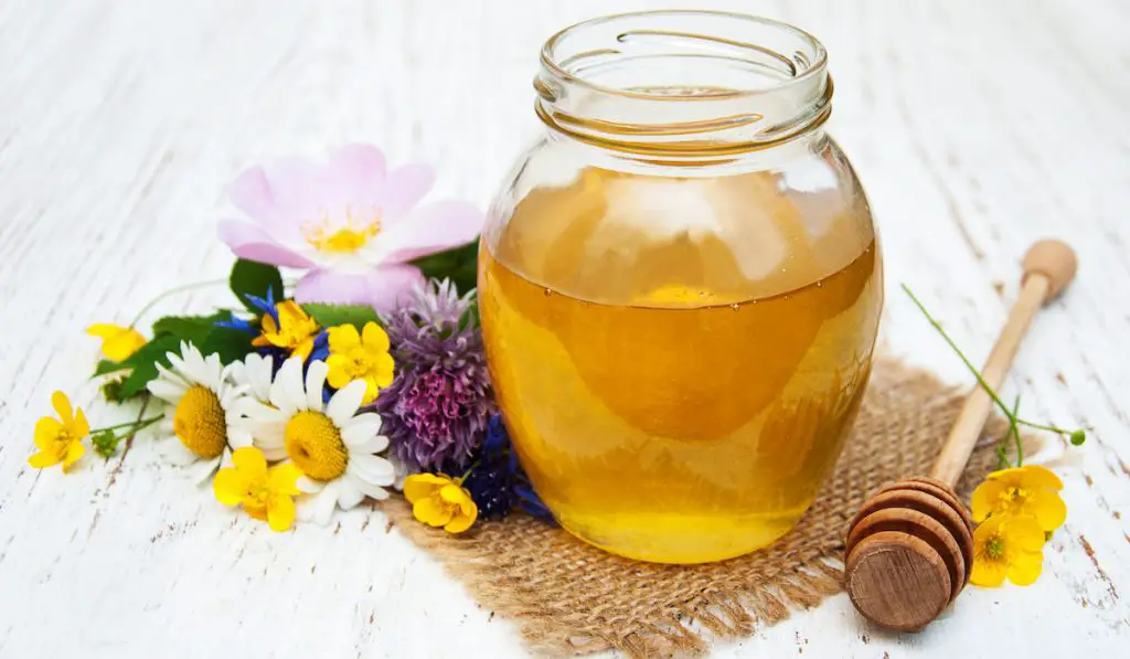 Wildflower honey in a jar
